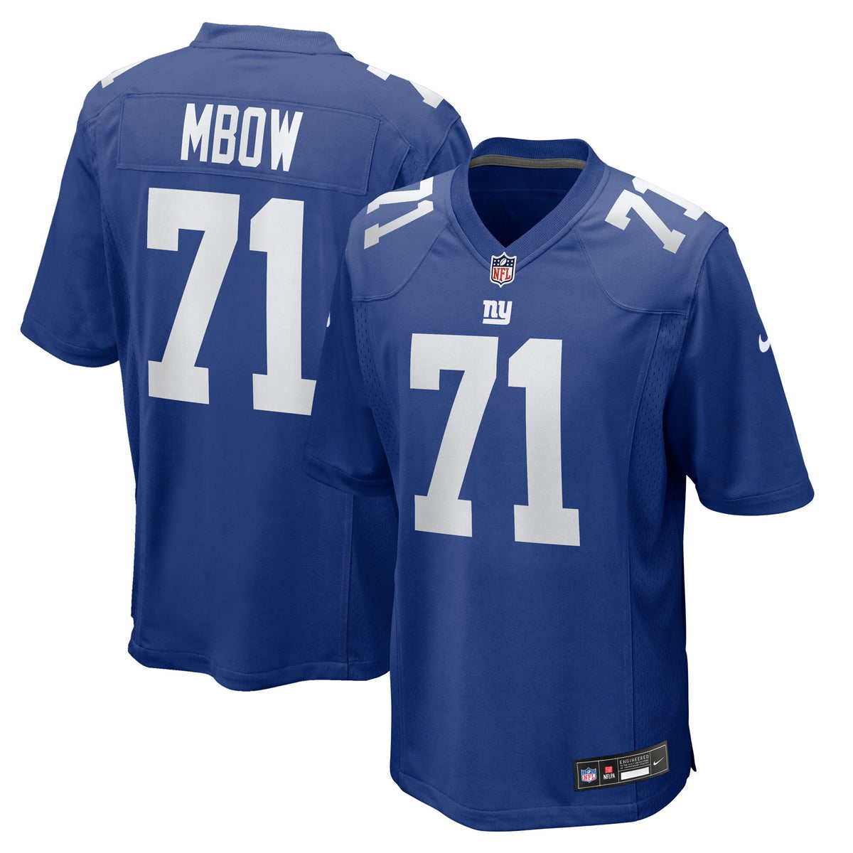 New York Giants Marcus Mbow Royal Team Game Football Jersey
