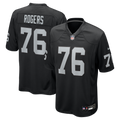 Las Vegas Raiders Caleb Rogers Black Team Game Football Jersey