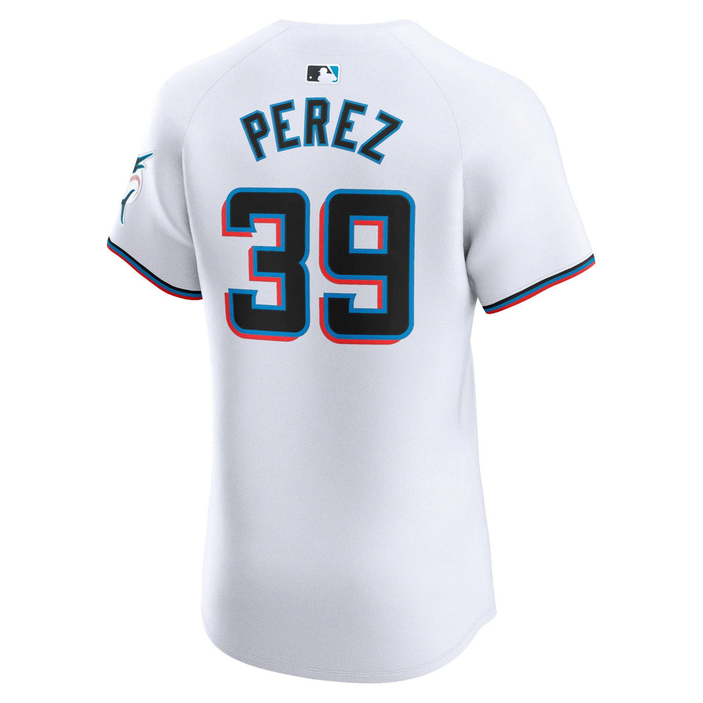 Miami Marlins Eury Perez White Home Elite Player Baseball Jersey