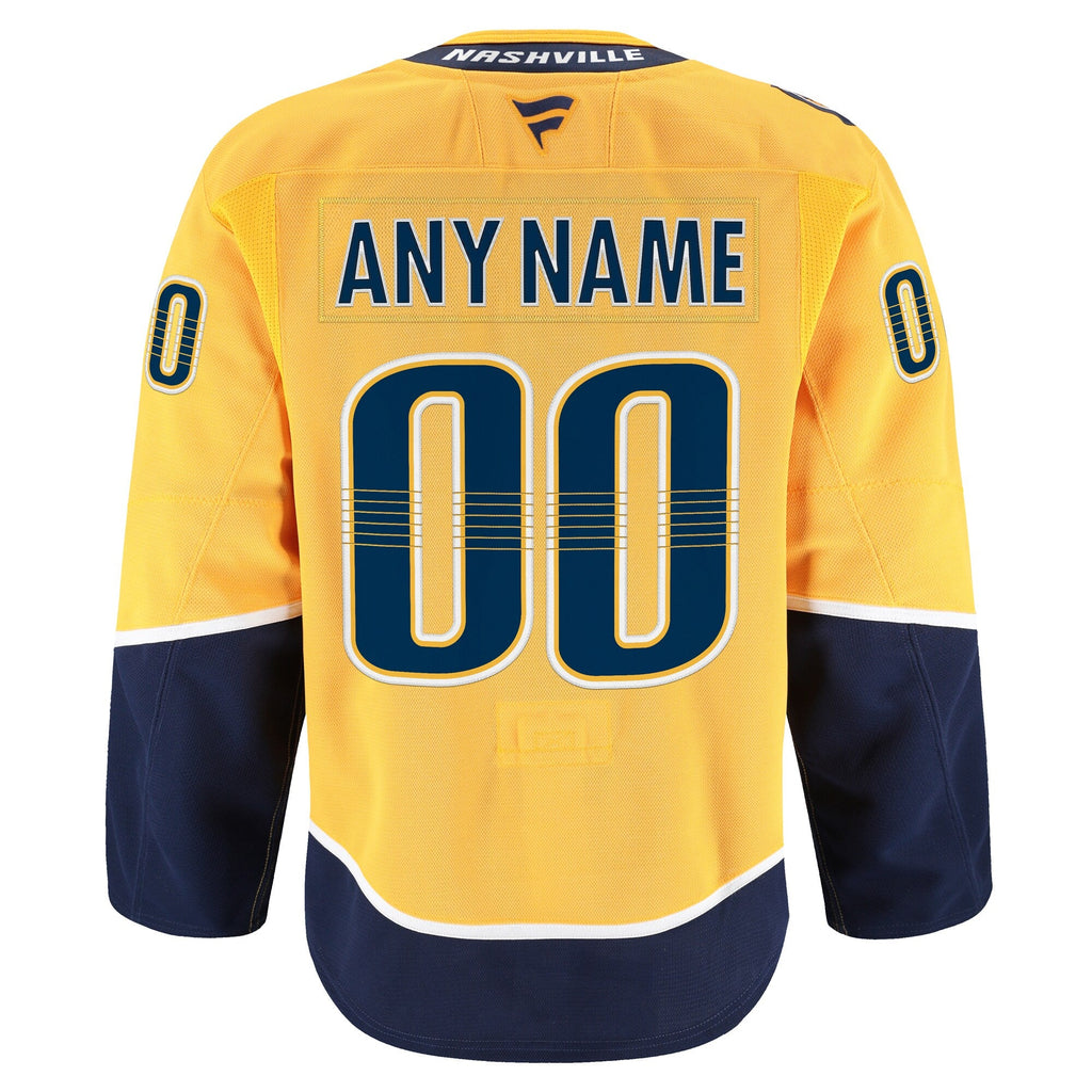 Nashville Predators Gold Home Pro Custom Jersey