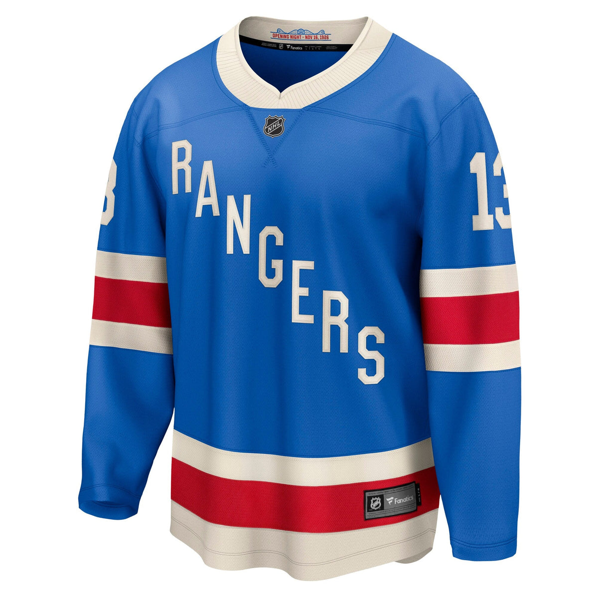 New York Rangers Alexis Lafreniere Blue Centennial Breakaway Hockey Jersey