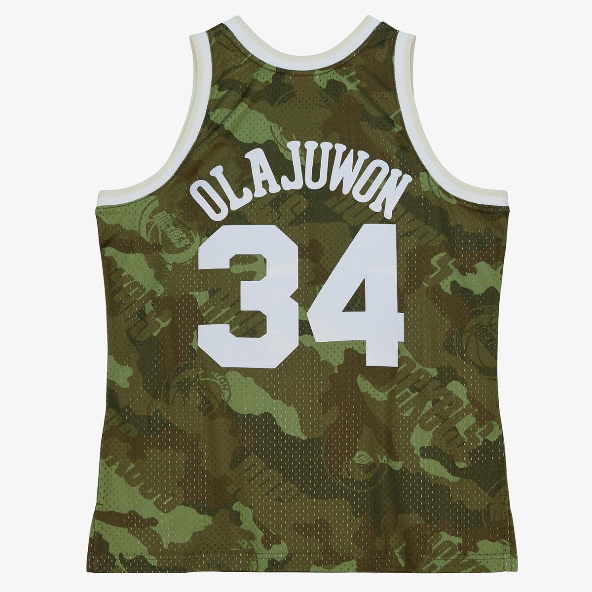 Houston Rockets Hakeem Olajuwon 1993 Ghost Camo Swingman Jersey - Green
