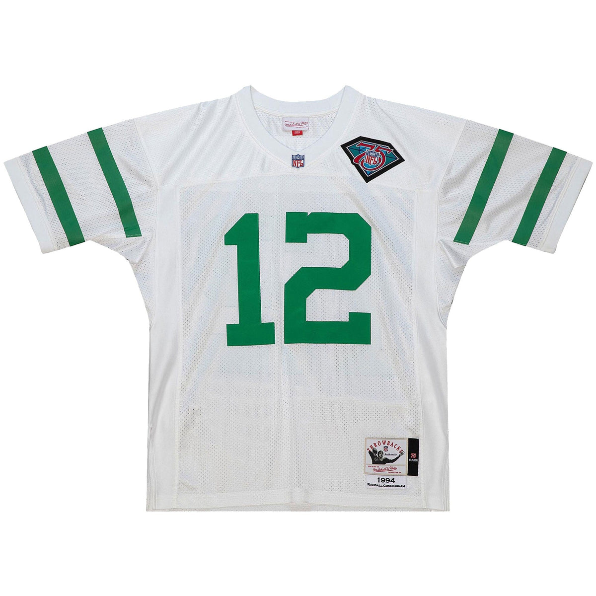 Philadelphia Eagles 1994 Randall Cunningham White Throwback Retired Player Football Jersey