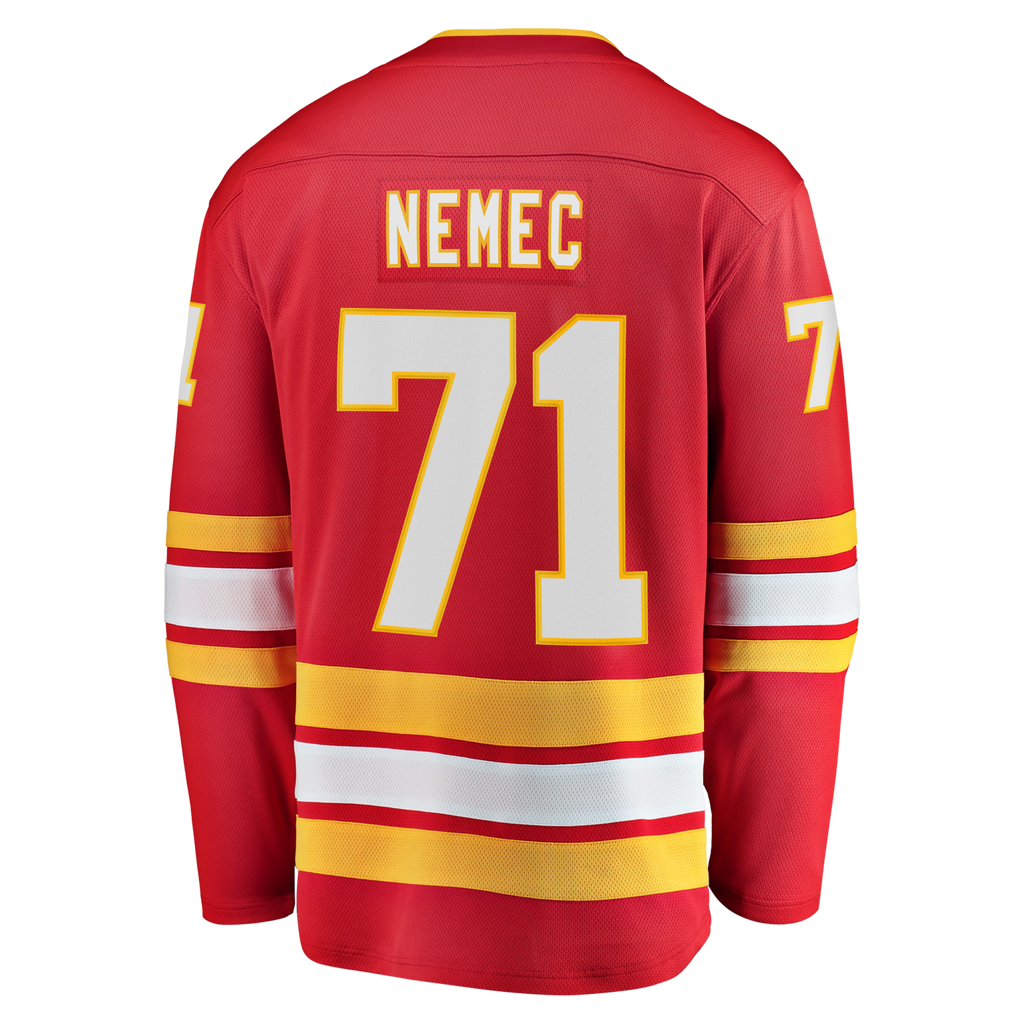 Calgary Flames Simon Nemec Red Home Breakaway Hockey Jersey