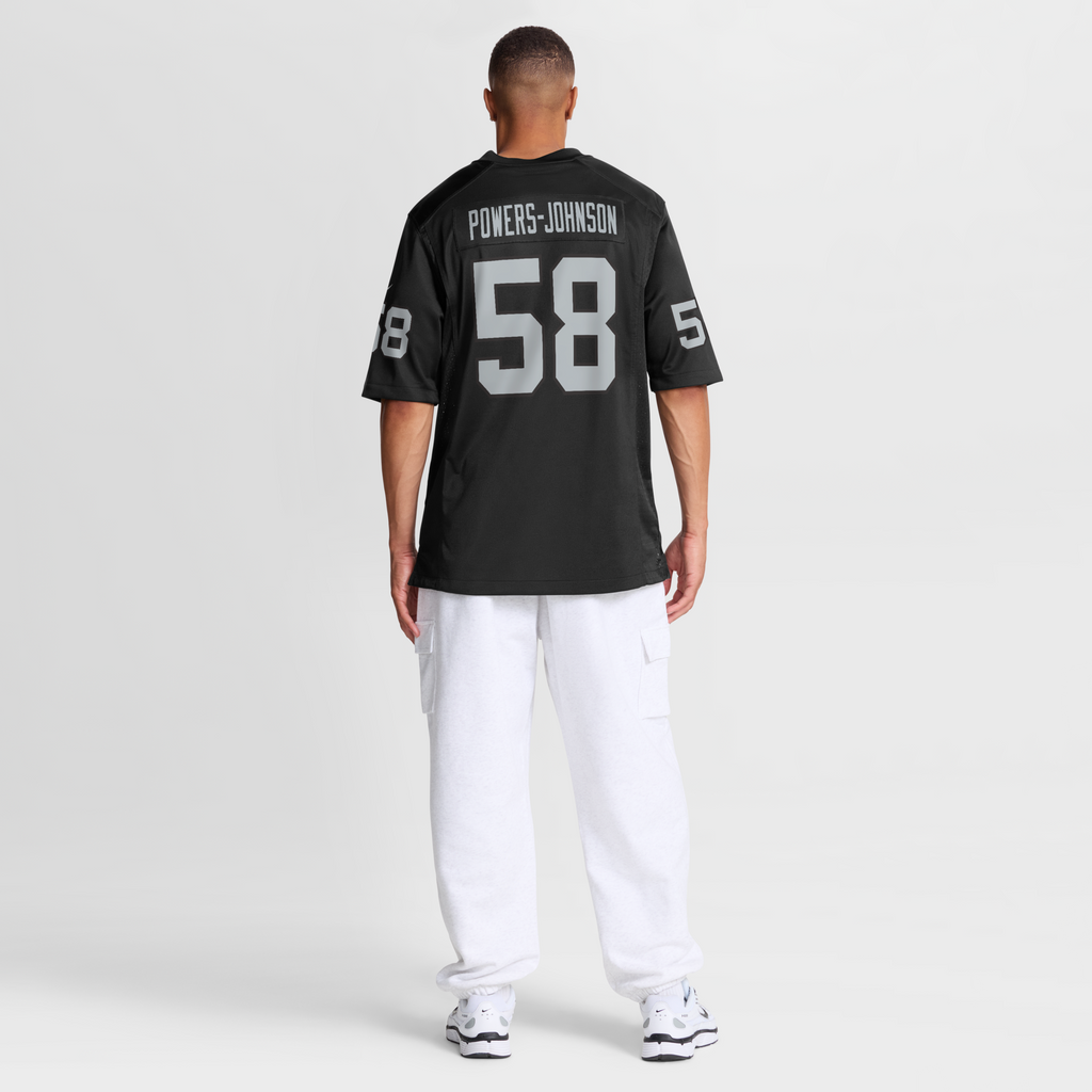 Las Vegas Raiders Jackson Powers-Johnson Black Team Game Football Jersey