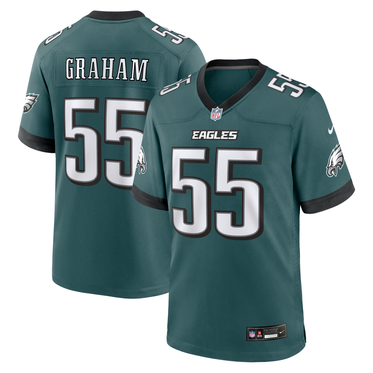 Philadelphia Eagles Brandon Graham Midnight Green Team Game Football Jersey