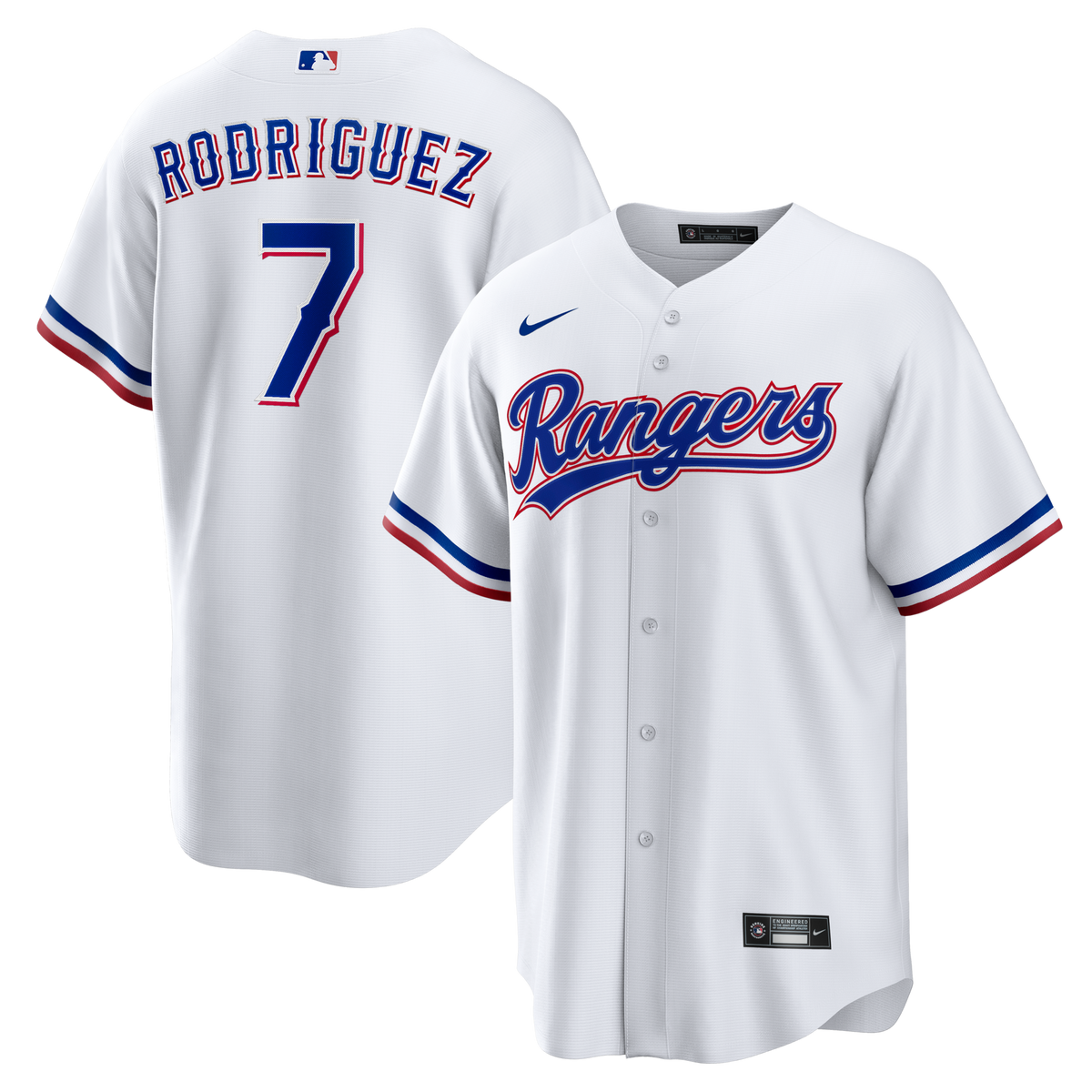 Texas Rangers Ivan Rodriguez White Home Retired Player Replica Baseball Jersey