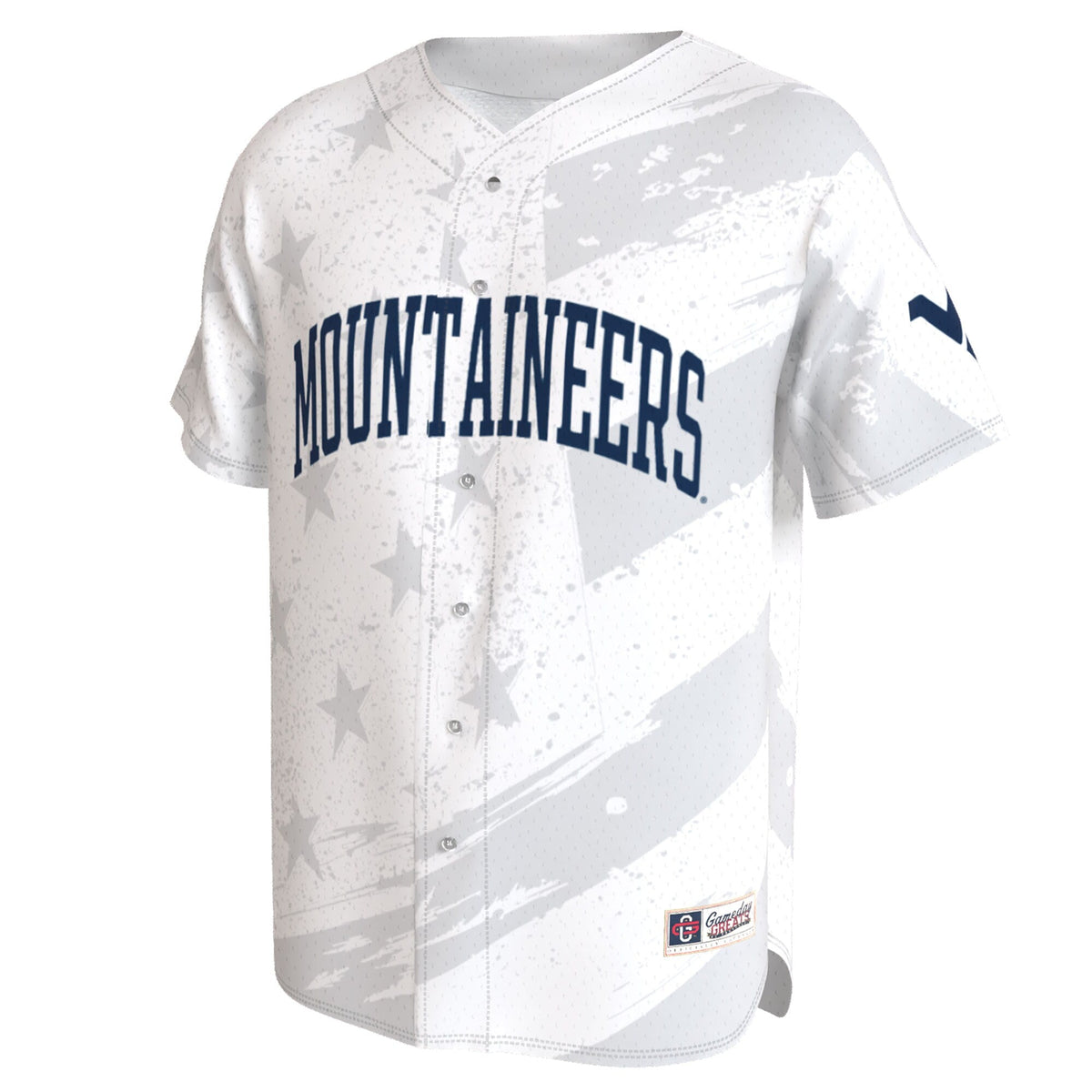 West Virginia Mountaineers Lightweight Collegiate Baseball Americana Fashion Jersey - White