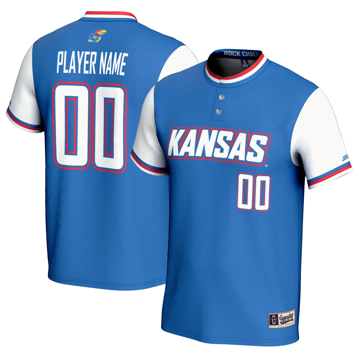 Kansas Jayhawks NIL Pick-A-Player Lightweight Softball Jersey - Royal