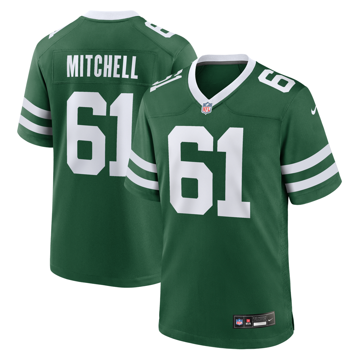 New York Jets Max Mitchell Legacy Green Team Game Football Jersey