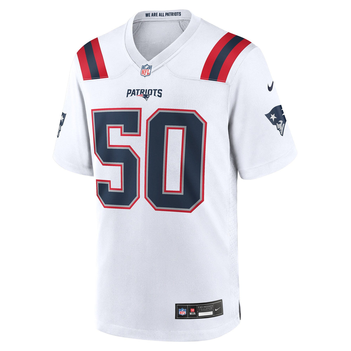 New England Patriots Mike Vrabel White Retired Player Game Football Jersey