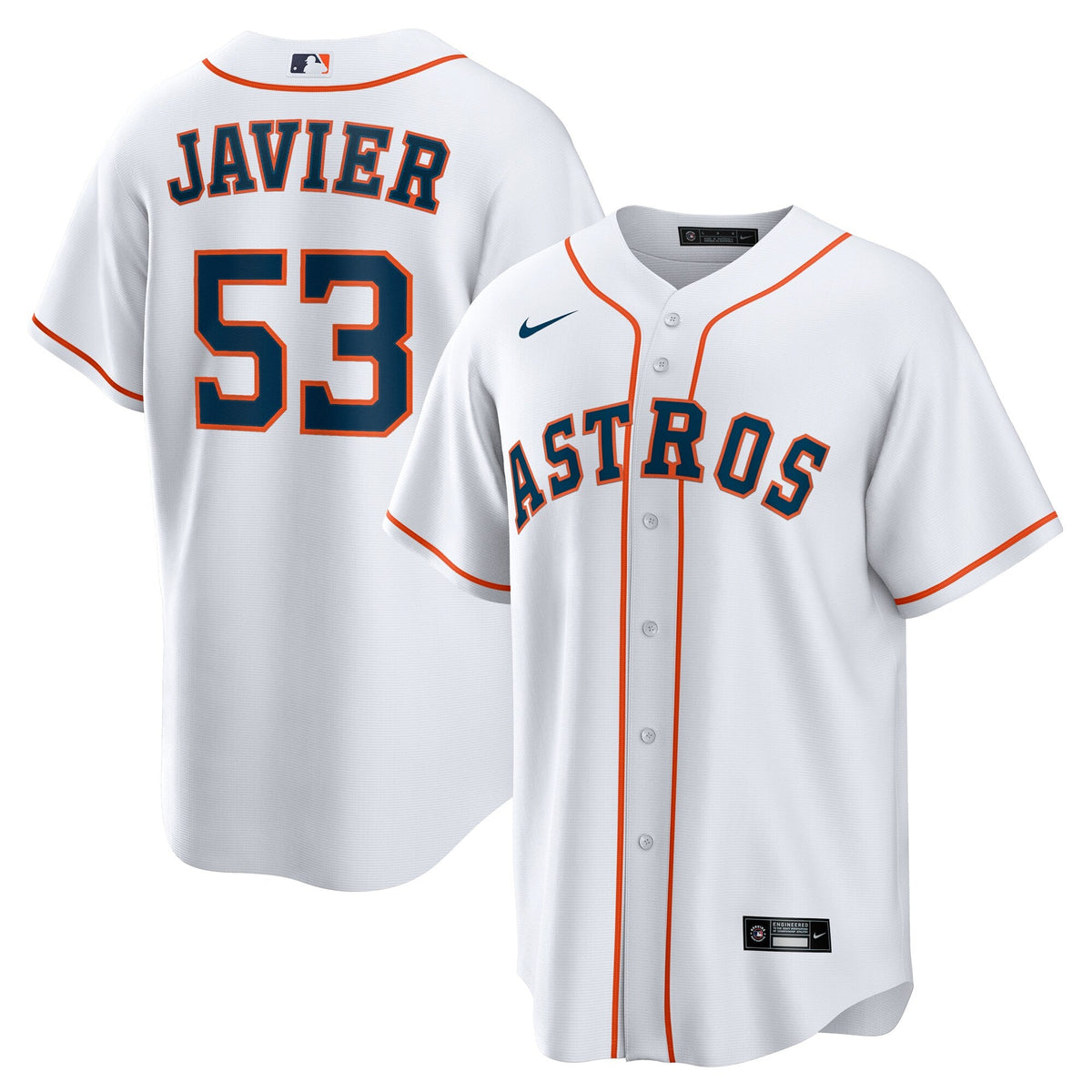 Houston Astros Cristian Javier White Home Replica Baseball Jersey