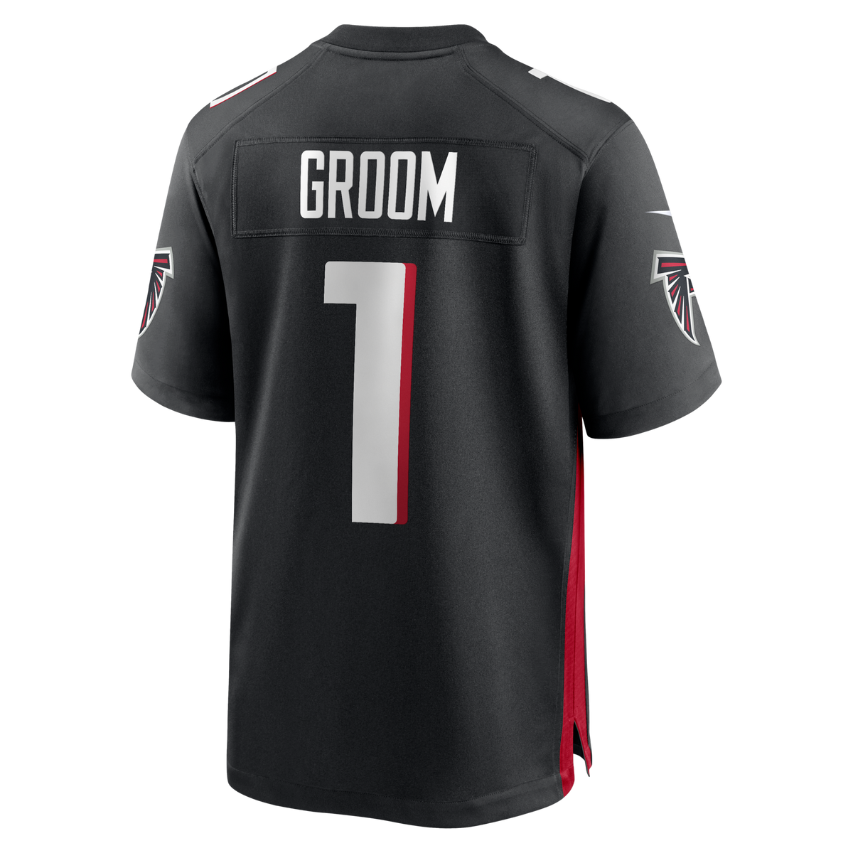 Atlanta Falcons Number 1 Groom Black Game Football Jersey