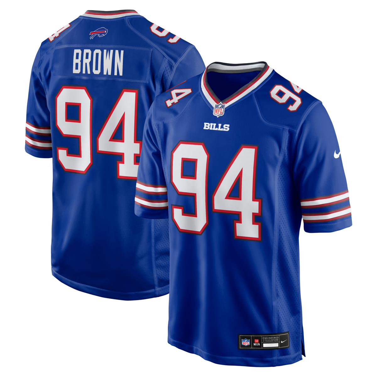 Buffalo Bills Andrew Brown Royal Game Football Jersey