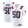 New England Patriots Mike Vrabel White Retired Player Game Football Jersey