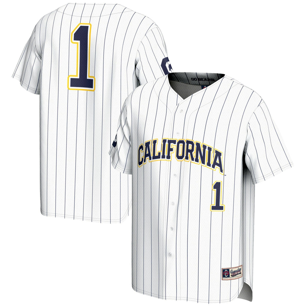 #1 White Cal Bears Lightweight Baseball Fashion Jersey