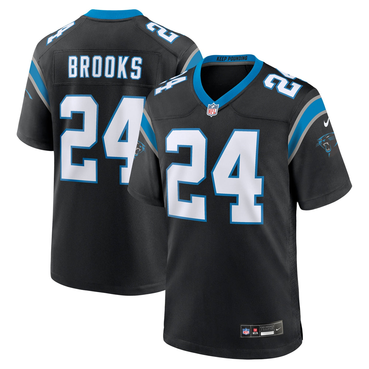 Carolina Panthers Jonathon Brooks Black Game Football Jersey