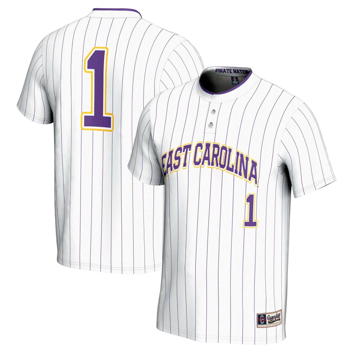 #1 ECU Pirates Lightweight Softball Jersey - White