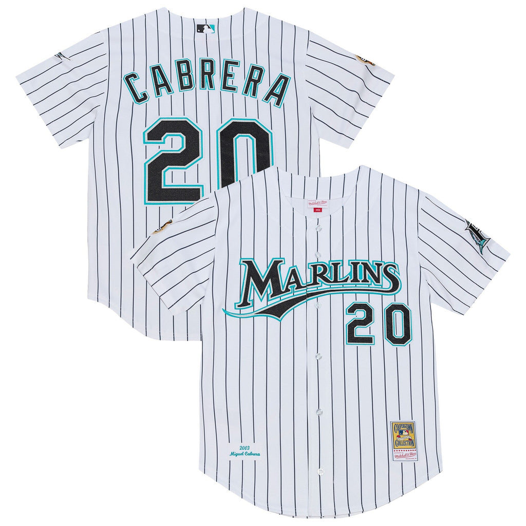 Florida Marlins Miguel Cabrera White 2003 Cooperstown Collection Baseball Jersey