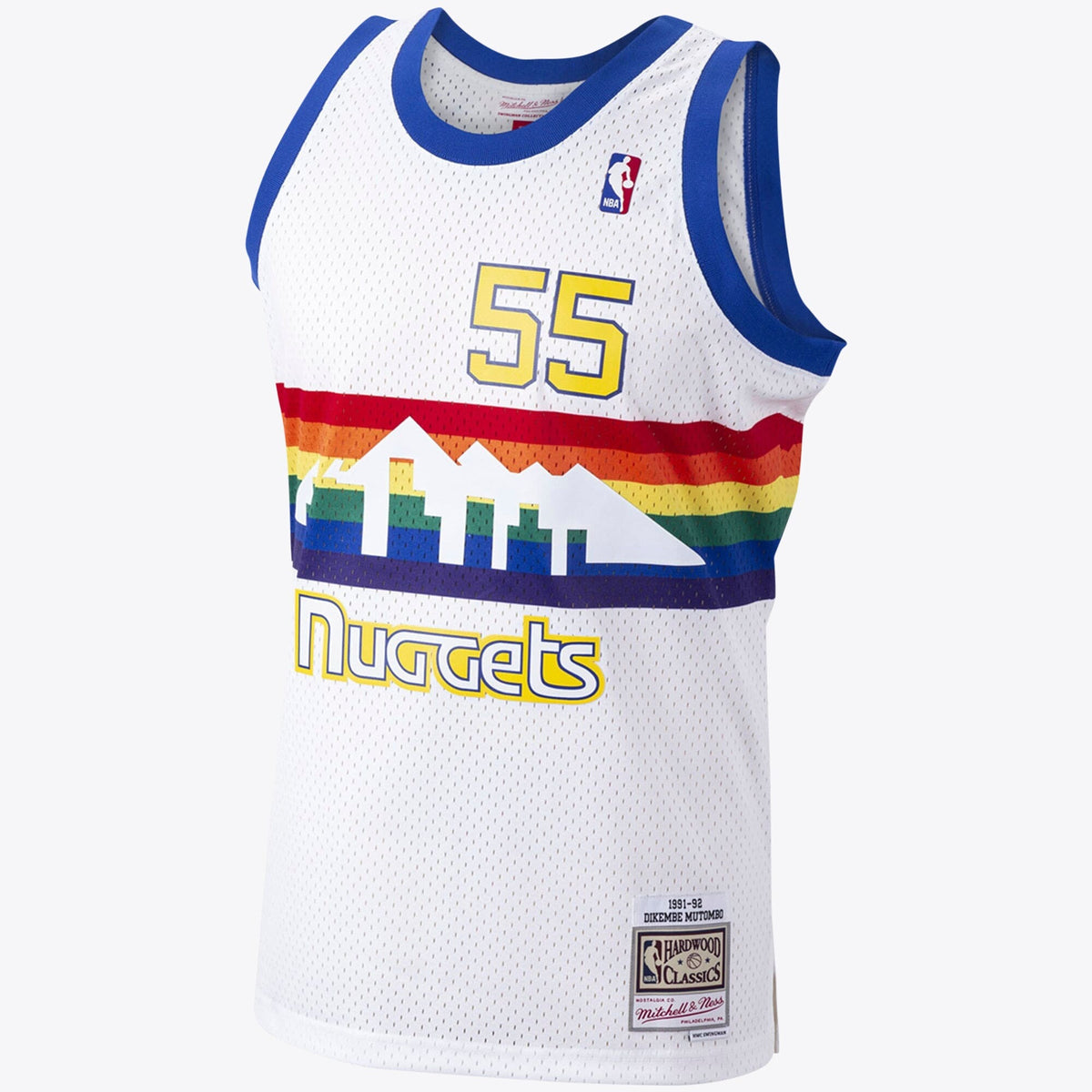 Denver Nuggets Dikembe Mutombo 1991 Hardwood Classics Home Swingman Jersey - White