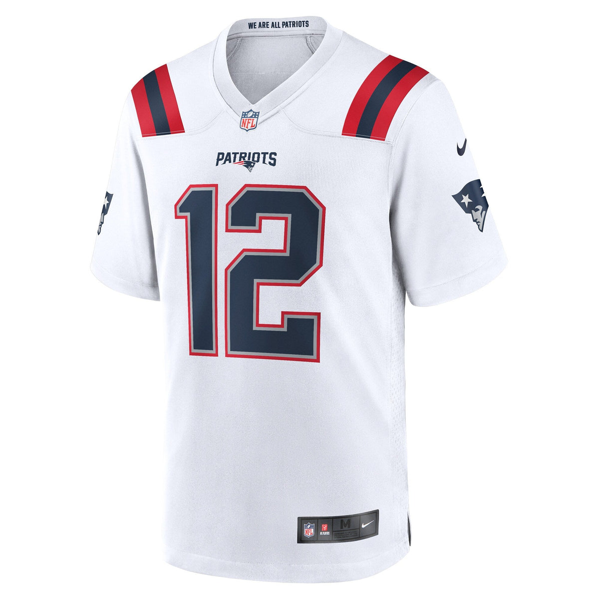 New England Patriots Tom Brady White Retired Game Football Jersey