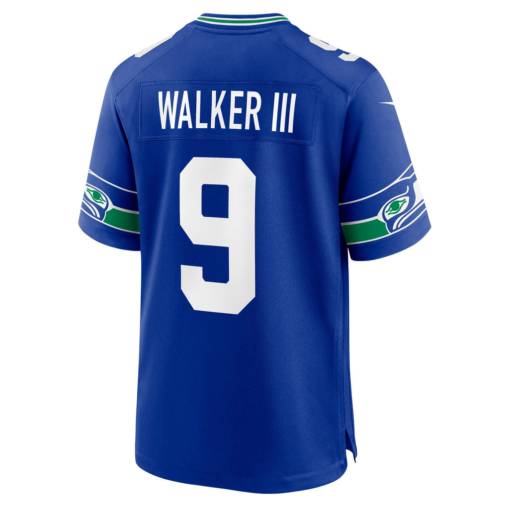Seattle Seahawks Kenneth Walker III Royal Throwback Player Game Football Jersey