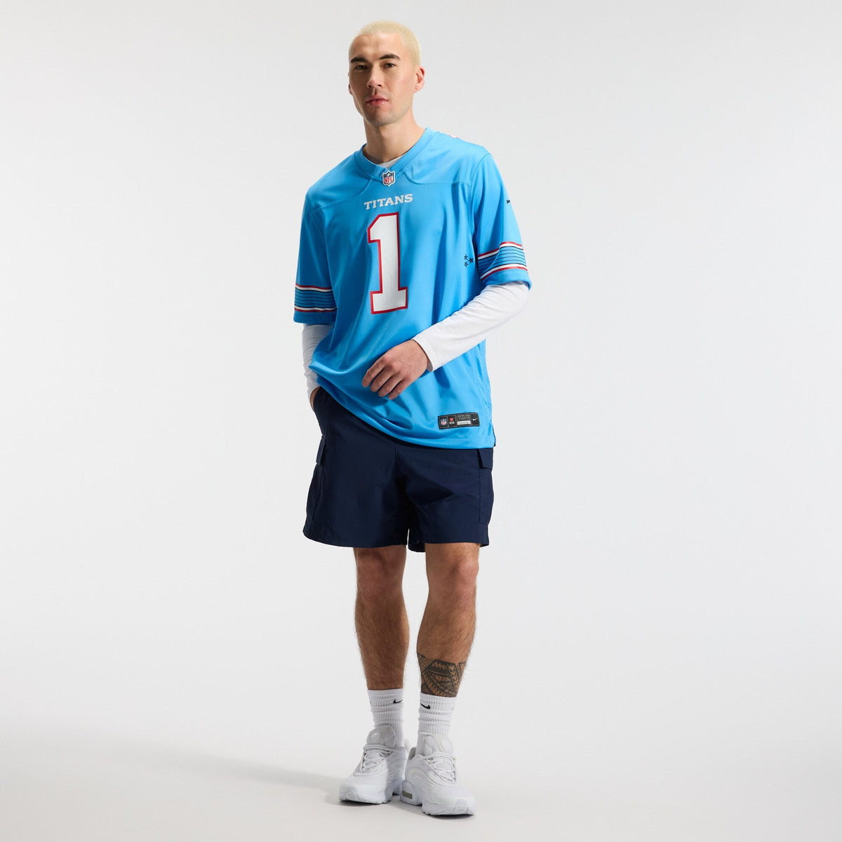 Tennessee Titans Cameron Ward Light Blue Game Football Jersey