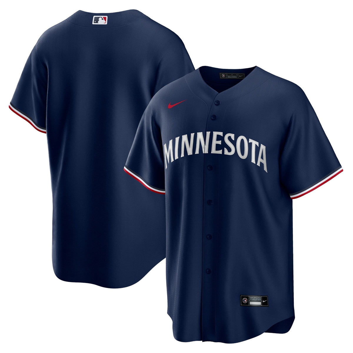 Minnesota Twins Navy Alternate Replica Team Logo Baseball Jersey