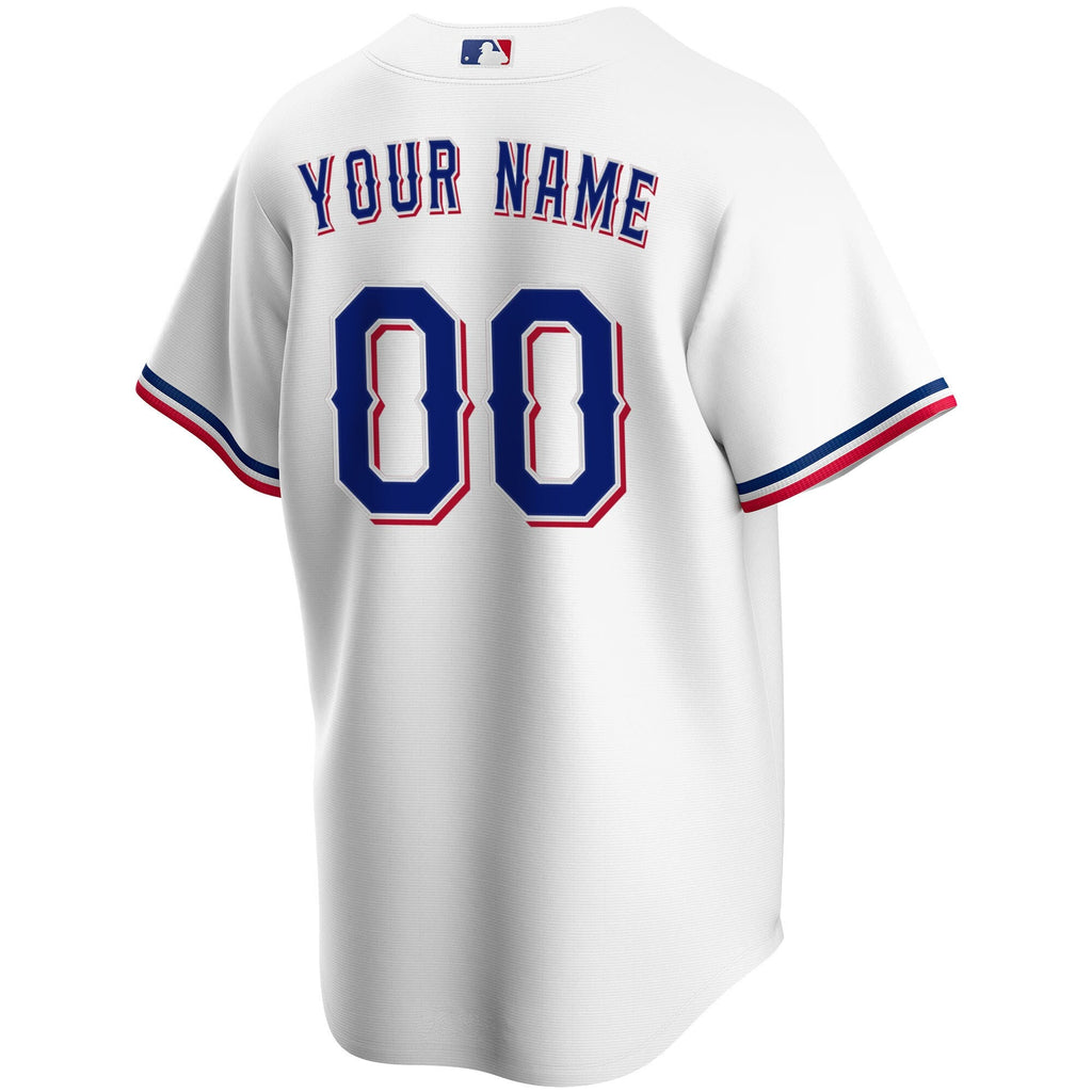 Texas Rangers White Home Replica Custom Baseball Jersey