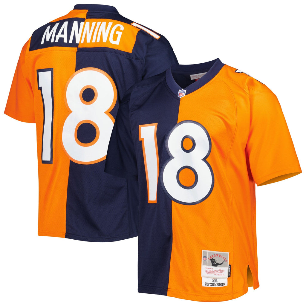 Denver Broncos Peyton Manning Navy/Orange 2015 Split Legacy Replica Football Jersey