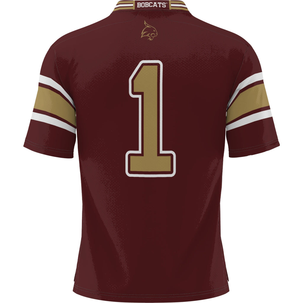 #1 Maroon Texas State Bobcats Football Jersey