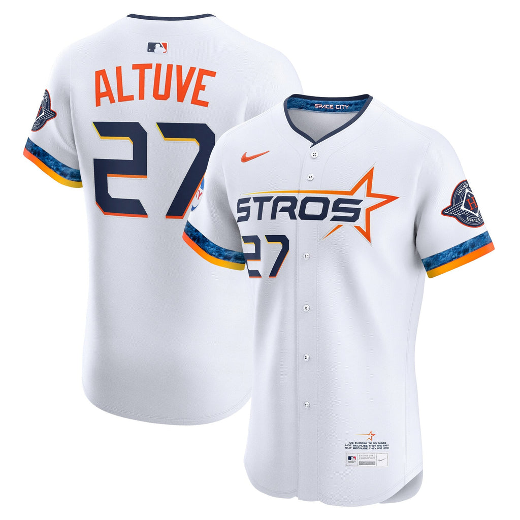 Houston Astros Jose Altuve White 2025 City Connect Elite Player Baseball Jersey