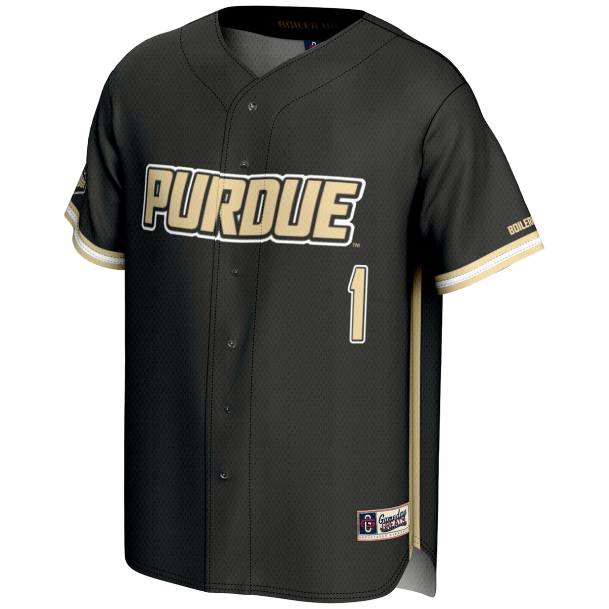 #1 Purdue Boilermakers Lightweight Baseball Jersey - Gold