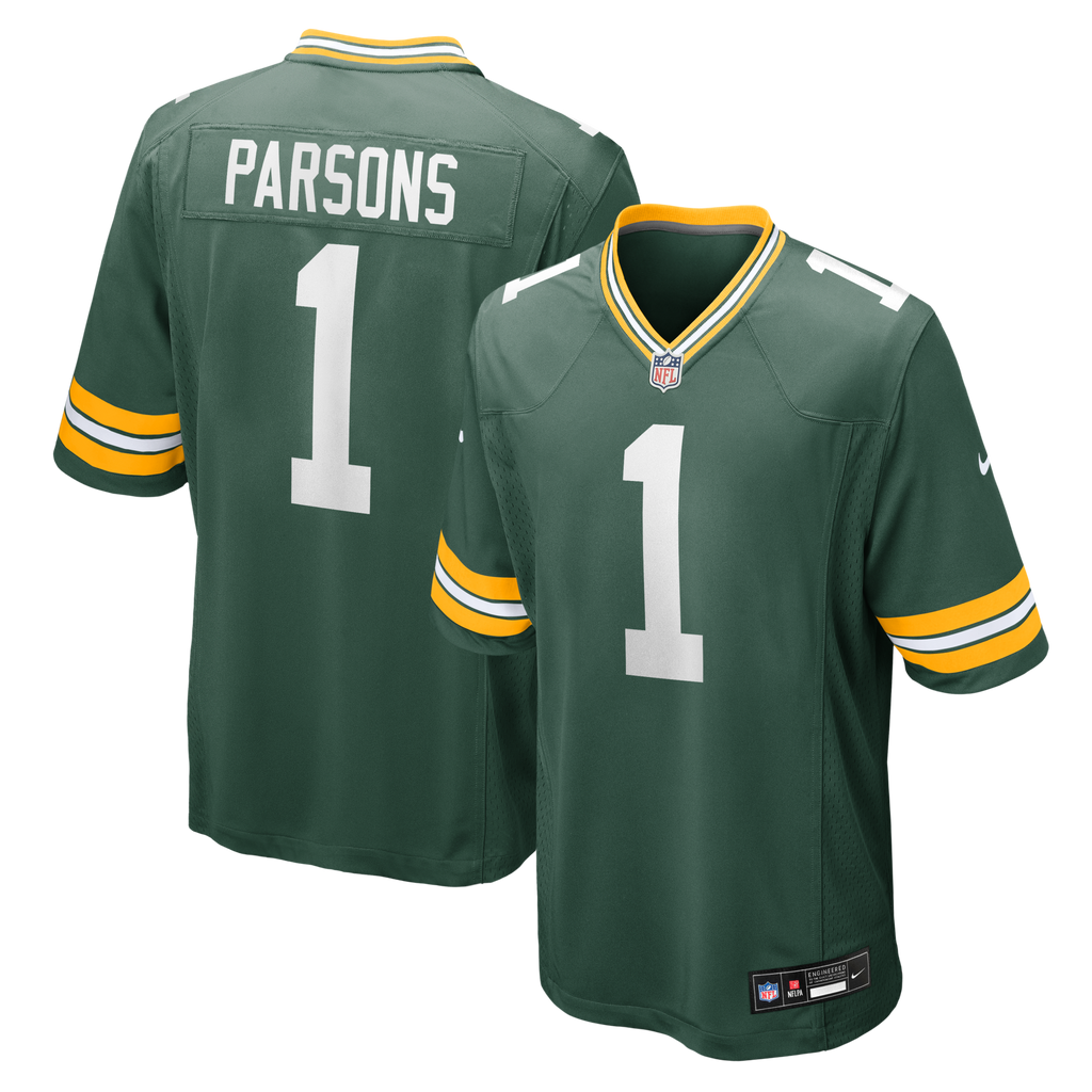 Green Bay Packers Micah Parsons Green Game Player Football Jersey