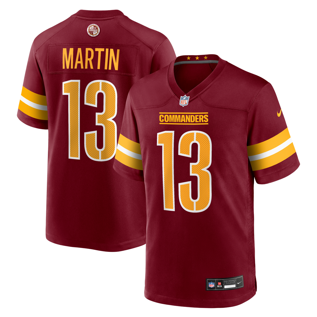 Washington Commanders Tay Martin Burgundy Team Game Football Jersey