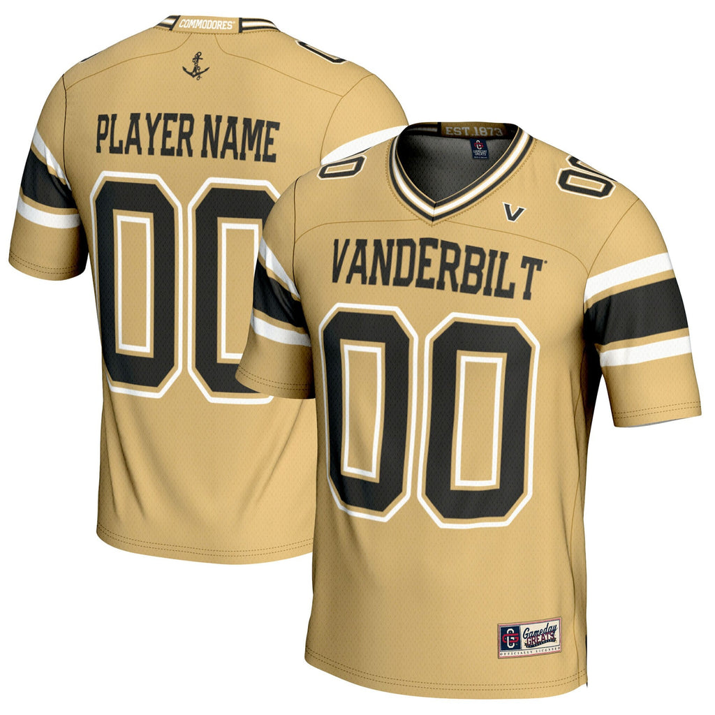 Vanderbilt Commodores NIL Pick-A-Player Football Jersey - Gold