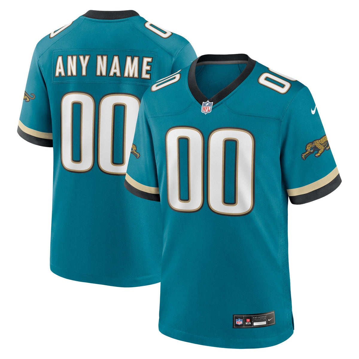 Jacksonville Jaguars Teal Prowler Throwback Custom Game Football Jersey
