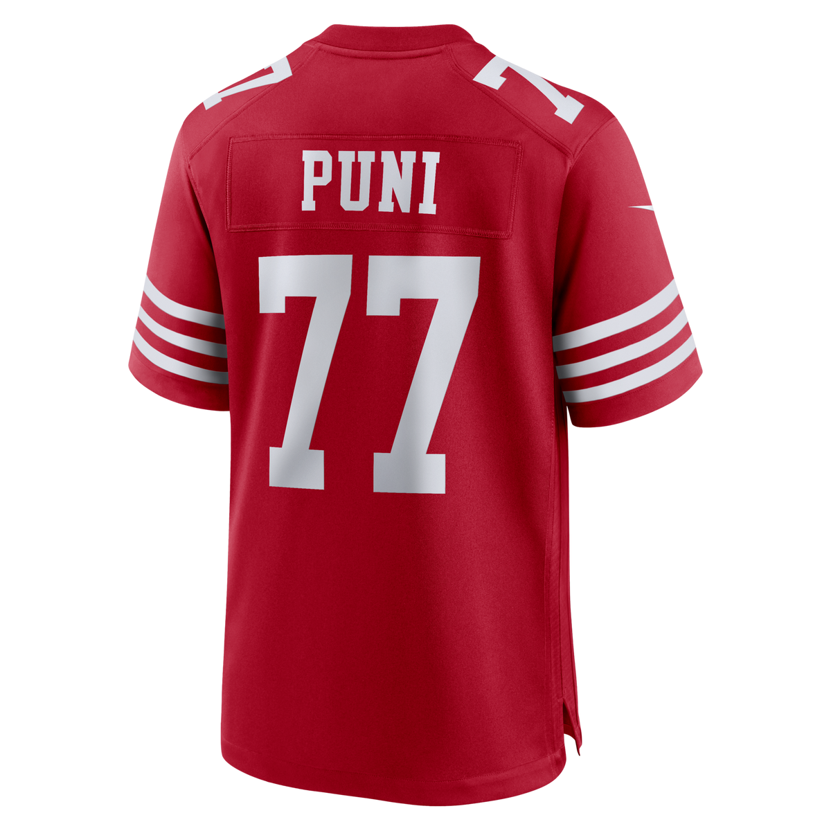 San Francisco 49ers Dominick Puni Scarlet Team Game Football Jersey