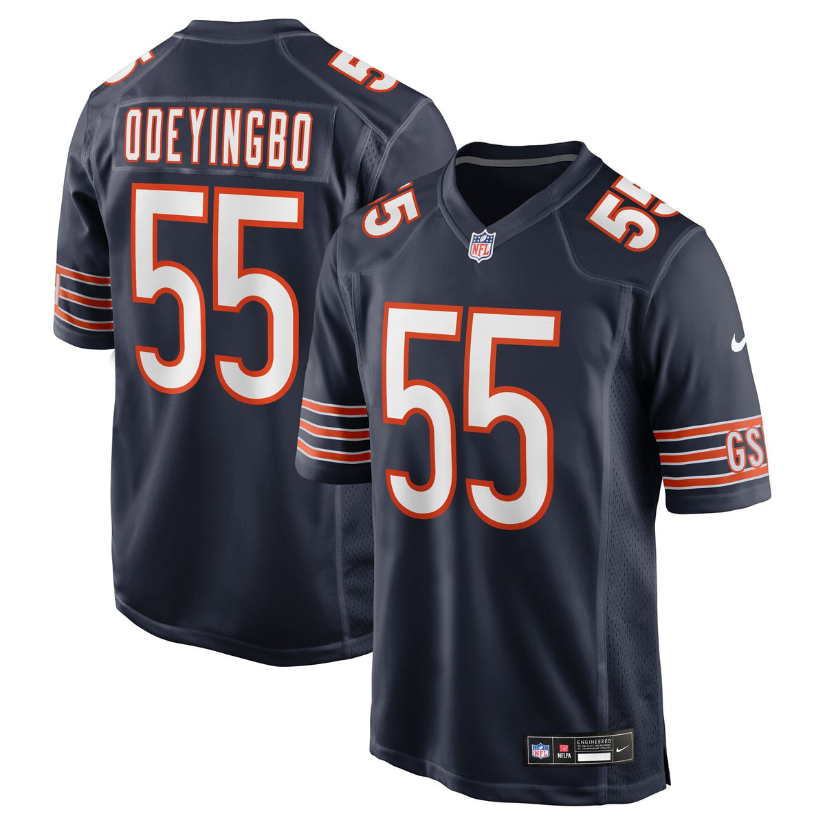 Chicago Bears Dayo Odeyingbo Navy Team Game Football Jersey