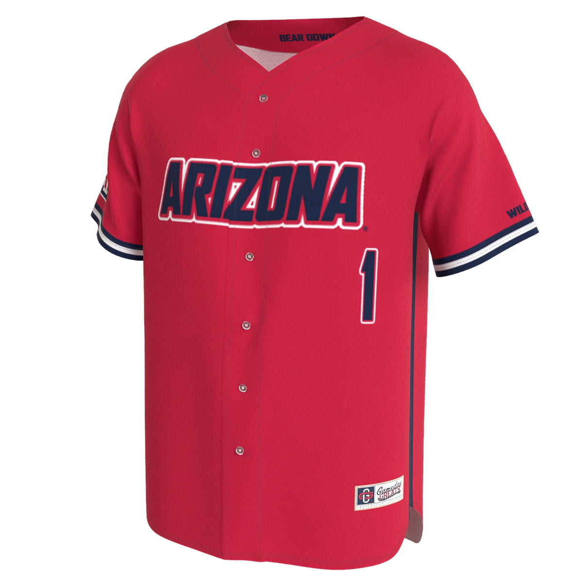 Arizona Wildcats Lightweight Collegiate Baseball Fashion Jersey - Red