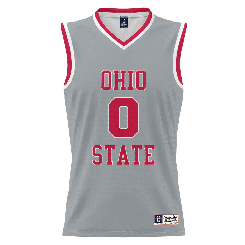 #0 Gray Ohio State Buckeyes Lightweight Basketball Fashion Jersey