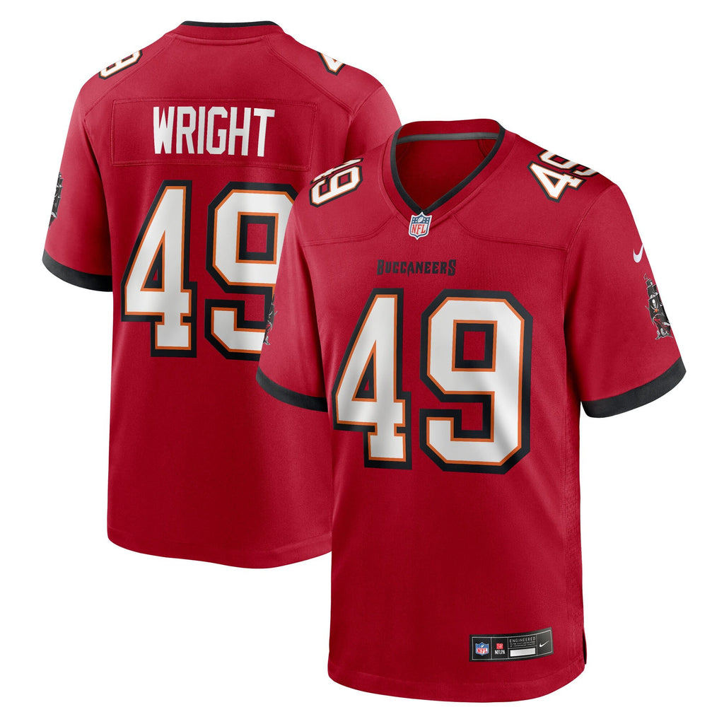 Tampa Bay Buccaneers Owen Wright Red Team Game Football Jersey