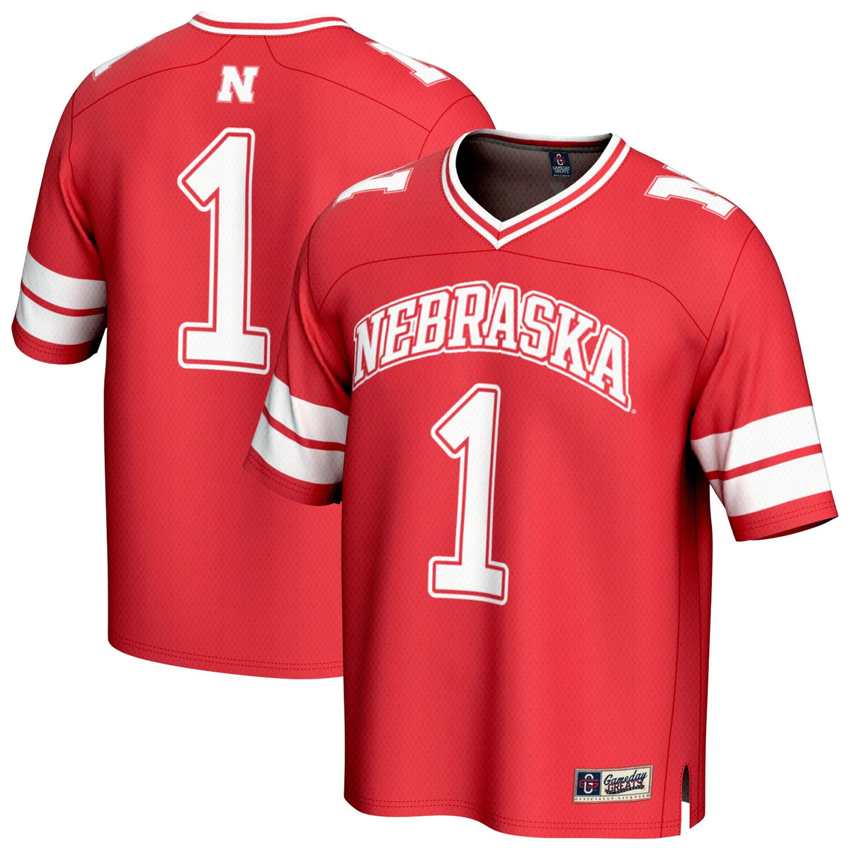 #1 Scarlet Nebraska Huskers Lightweight Collegiate Football Fashion Jersey