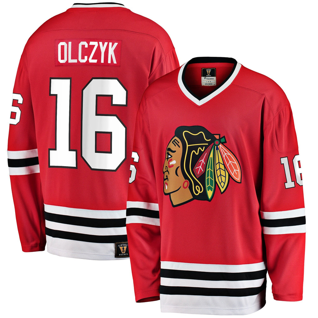 Chicago Blackhawks Eddie Olczyk Red Premier Breakaway Retired Player Hockey Jersey