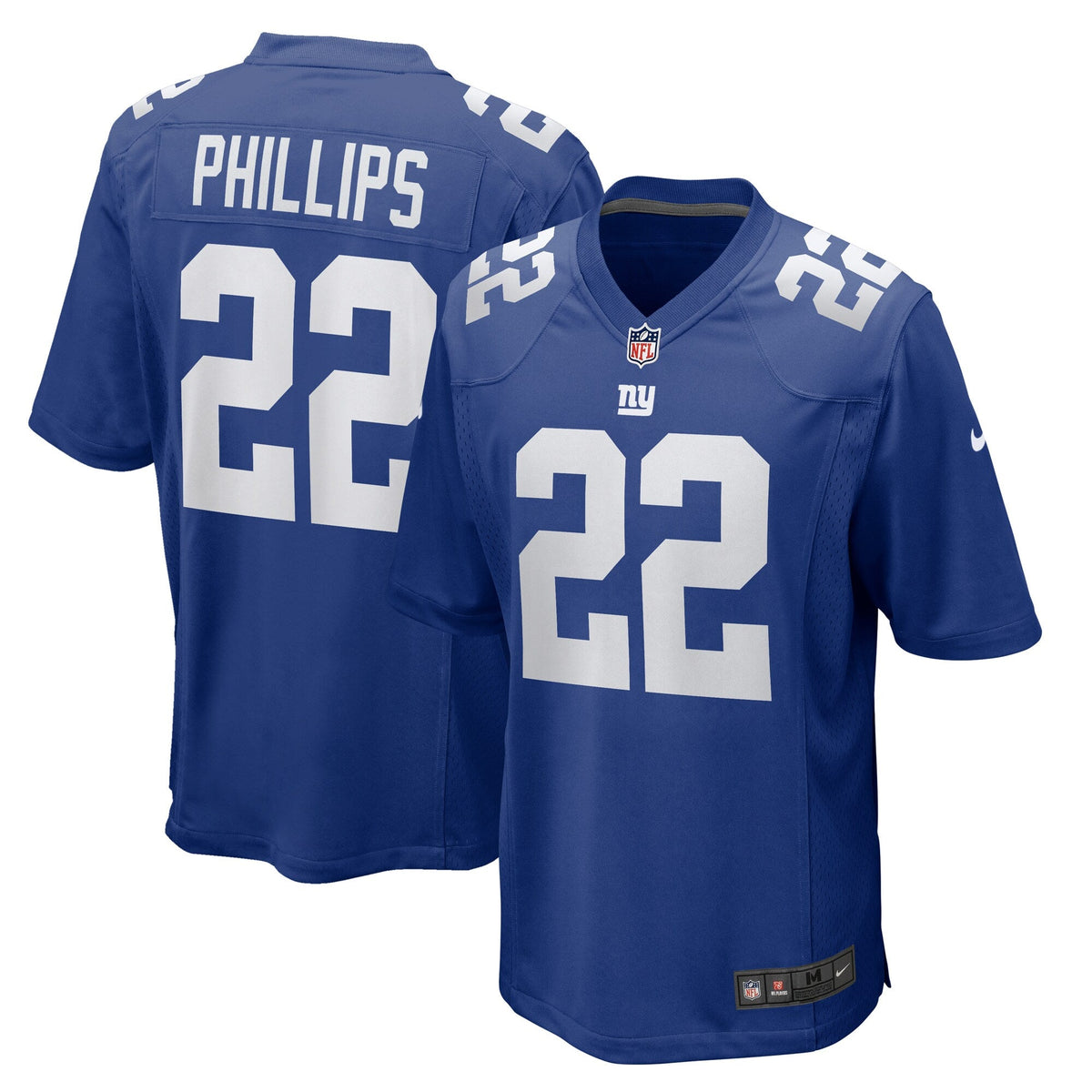 New York Giants Dru Phillips Royal Team Game Football Jersey