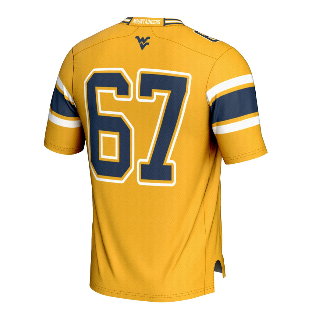 #1 Gold West Virginia Mountaineers Football Jersey