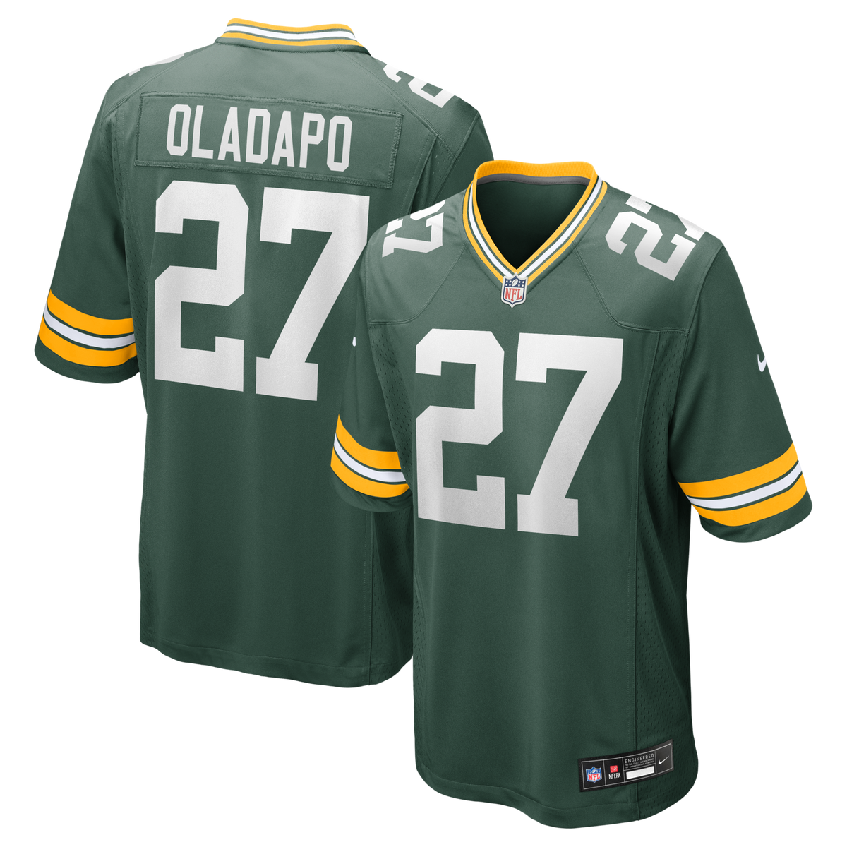 Green Bay Packers Kitan Oladapo Green Game Football Jersey