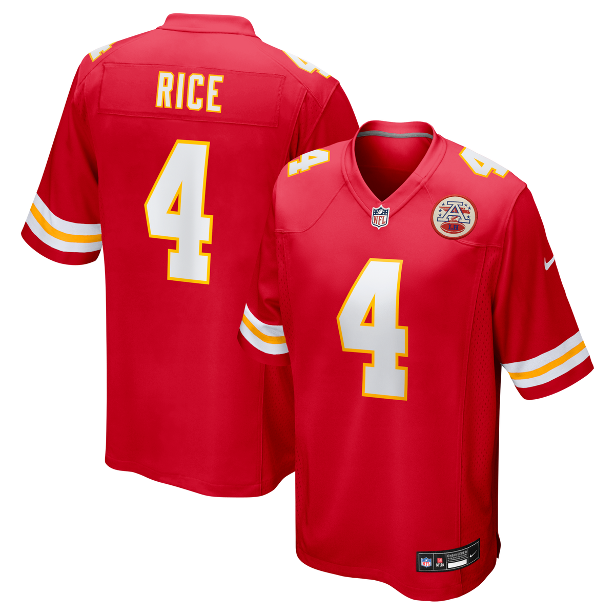 Kansas City Chiefs Rashee Rice Red Game Football Jersey