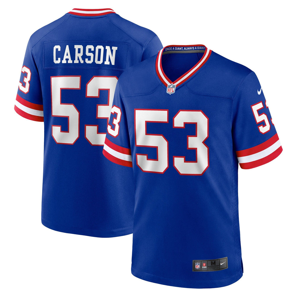 New York Giants Harry Carson Royal Retired Player Alternate Game Football Jersey