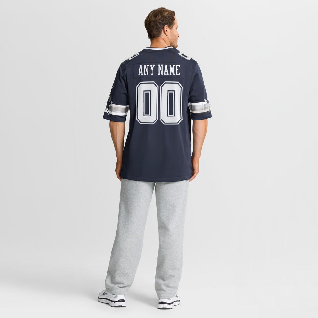 Dallas Cowboys Navy Custom Game Football Jersey
